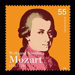 Briefmarke mit W. A. Mozart